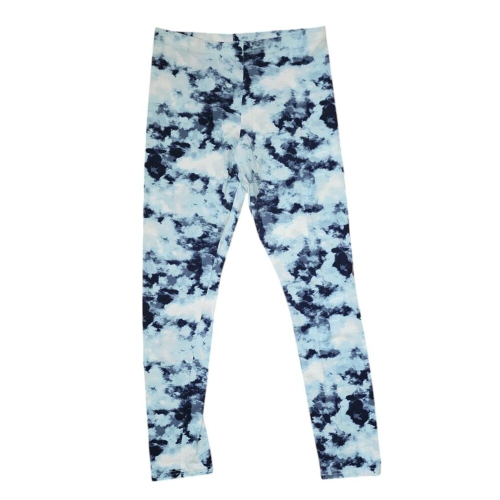 Old Navy Leggings Pants Womens Size XXL Pull On Blue Tie Dye Stretch Comfort